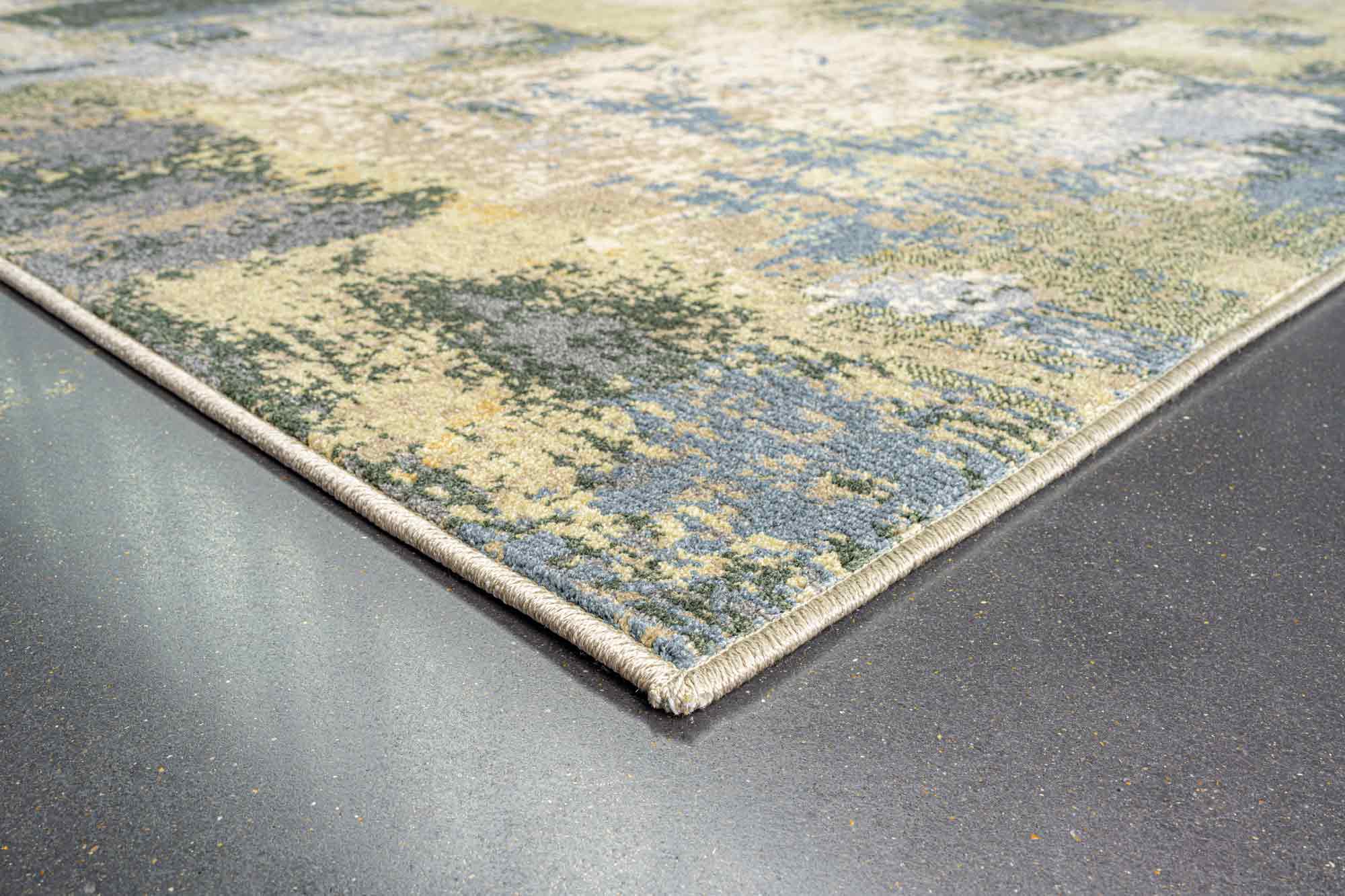 Paprika Distressed Abstract Blue Rug