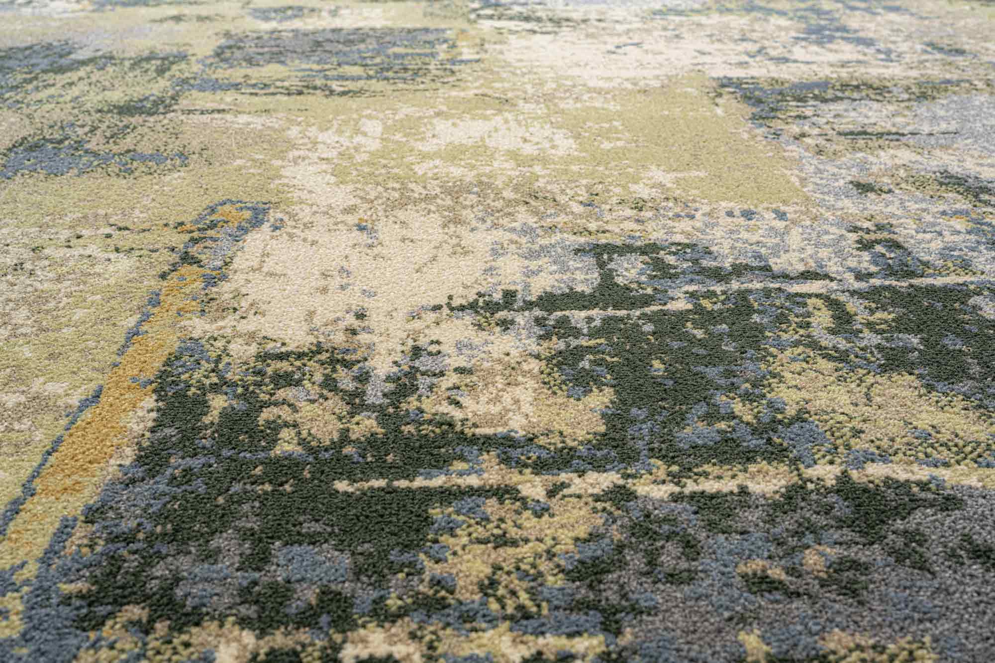 Paprika Distressed Abstract Blue Rug