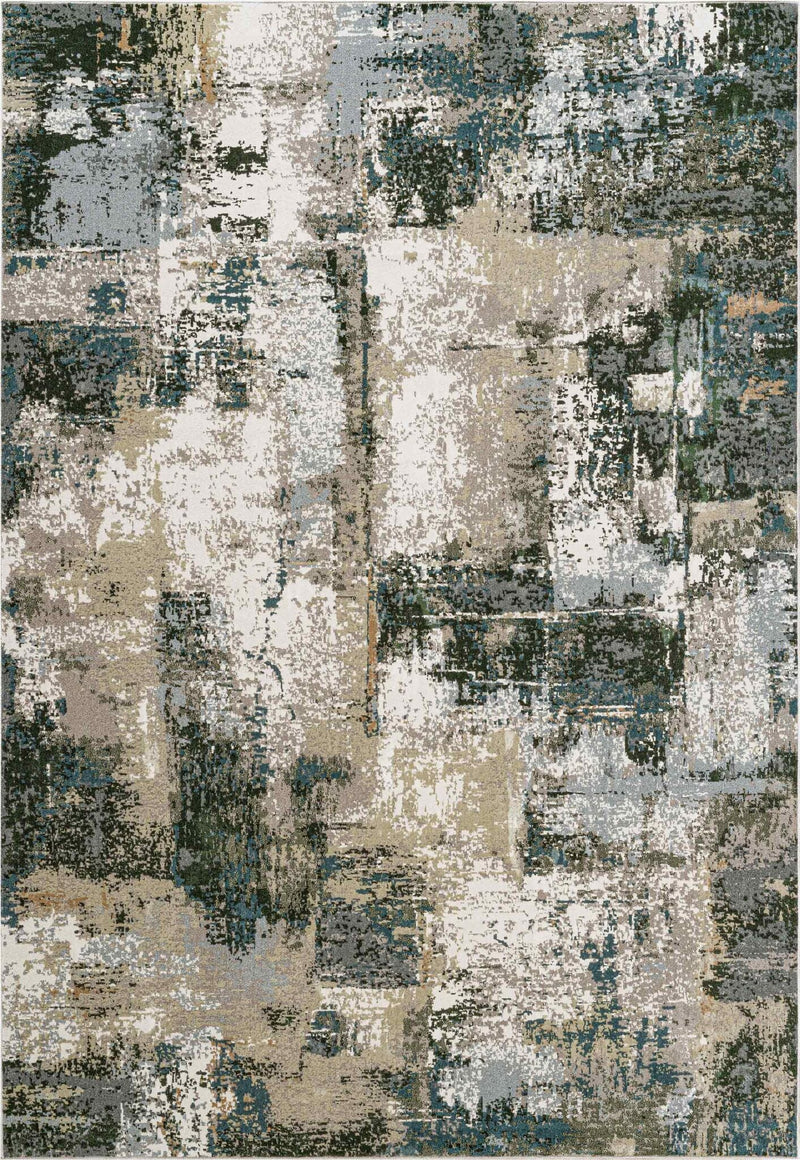 Paprika Distressed Abstract Blue Rug