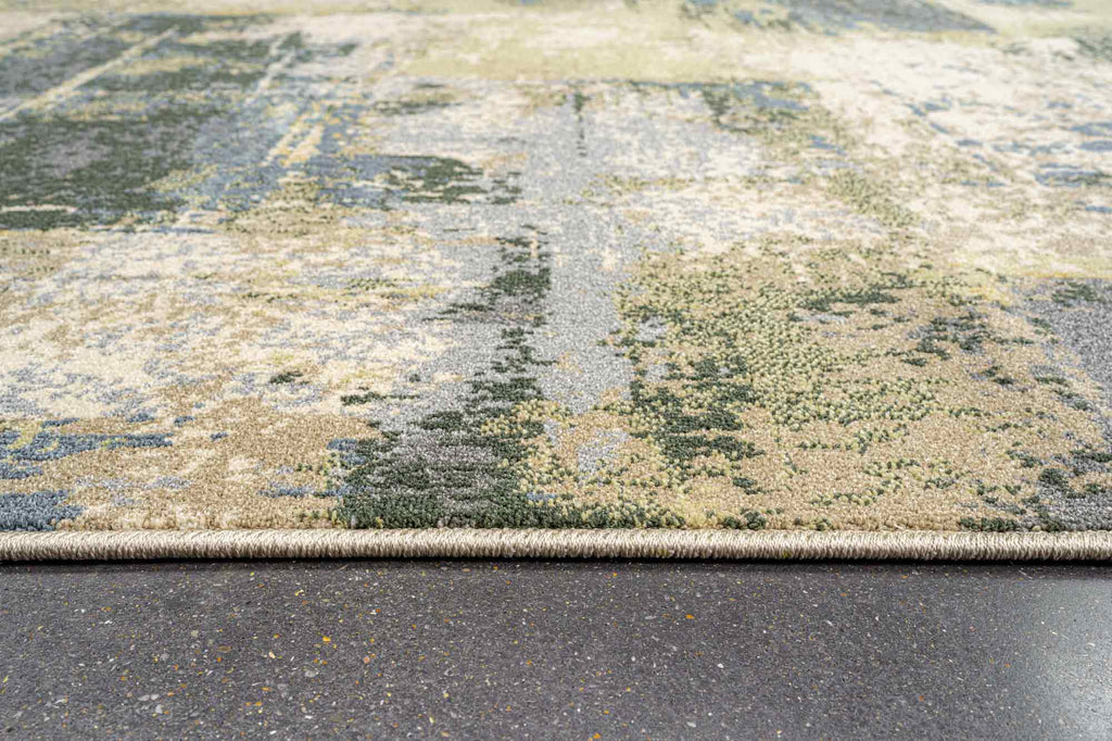 Paprika Distressed Abstract Blue Rug