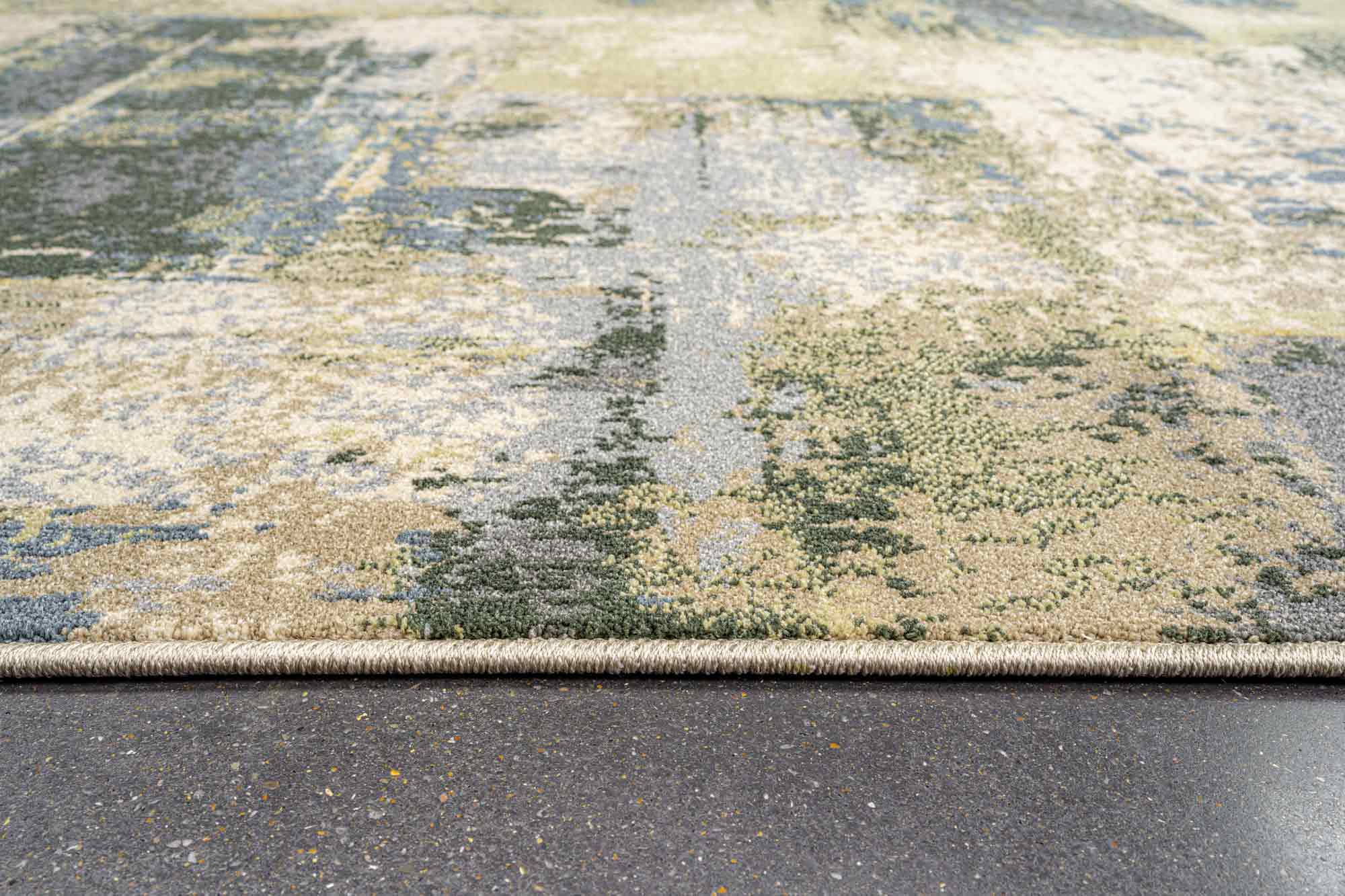 Paprika Distressed Abstract Blue Rug