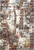 Paprika Distressed Abstract Beige Rug