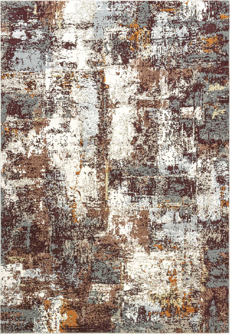 Paprika Distressed Abstract Beige Rug