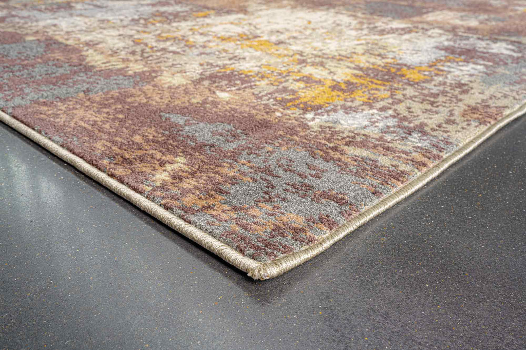 Paprika Distressed Abstract Beige Rug