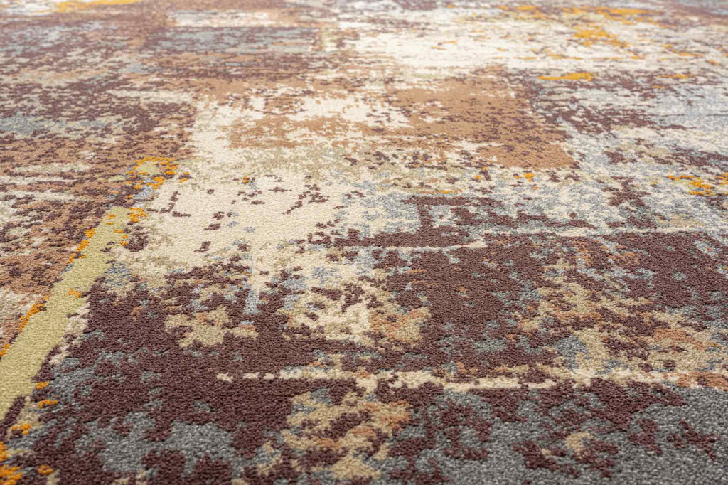 Paprika Distressed Abstract Beige Rug