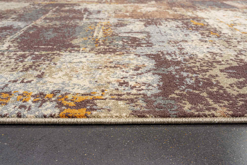 Paprika Distressed Abstract Beige Rug