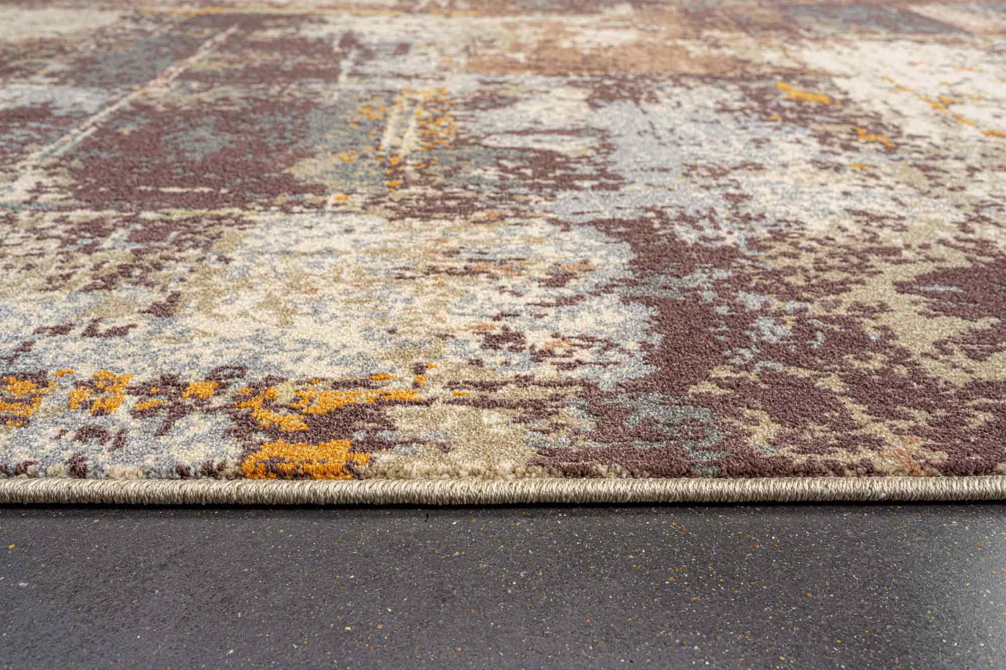 Paprika Distressed Abstract Beige Rug