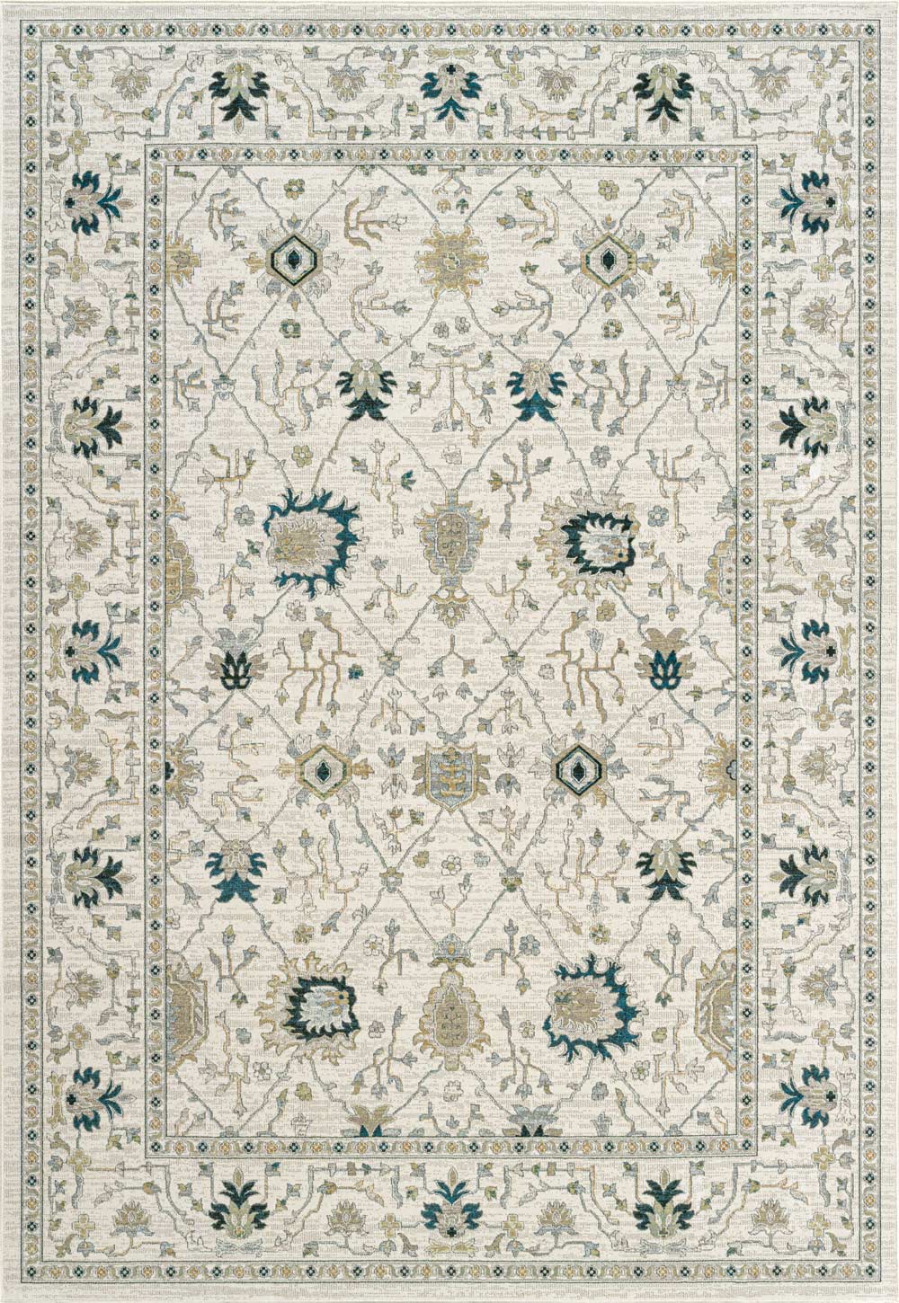 Paprika Faded Floral Cream Rug