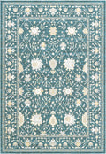Paprika Faded Floral Blue Rug