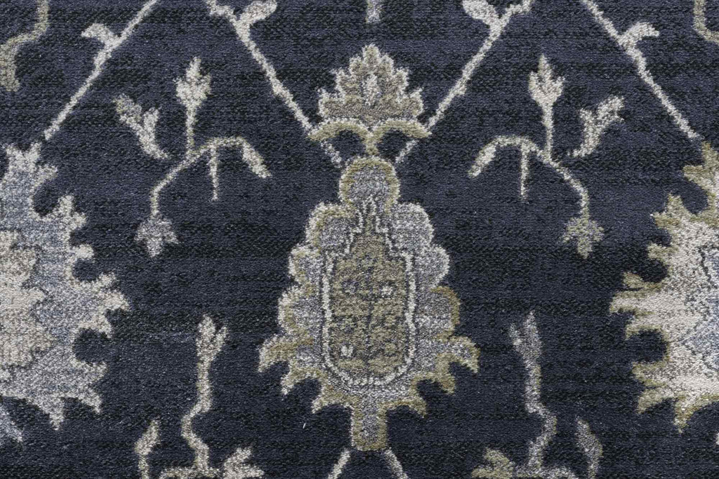 Paprika Faded Floral Blue Rug