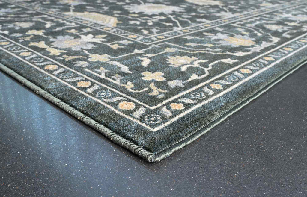 Paprika Faded Floral Charcoal Rug