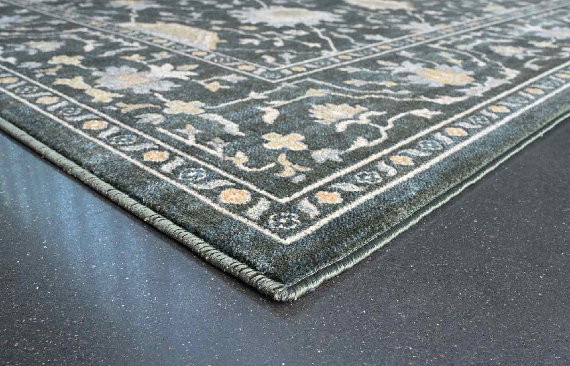 Paprika Faded Floral Charcoal Rug