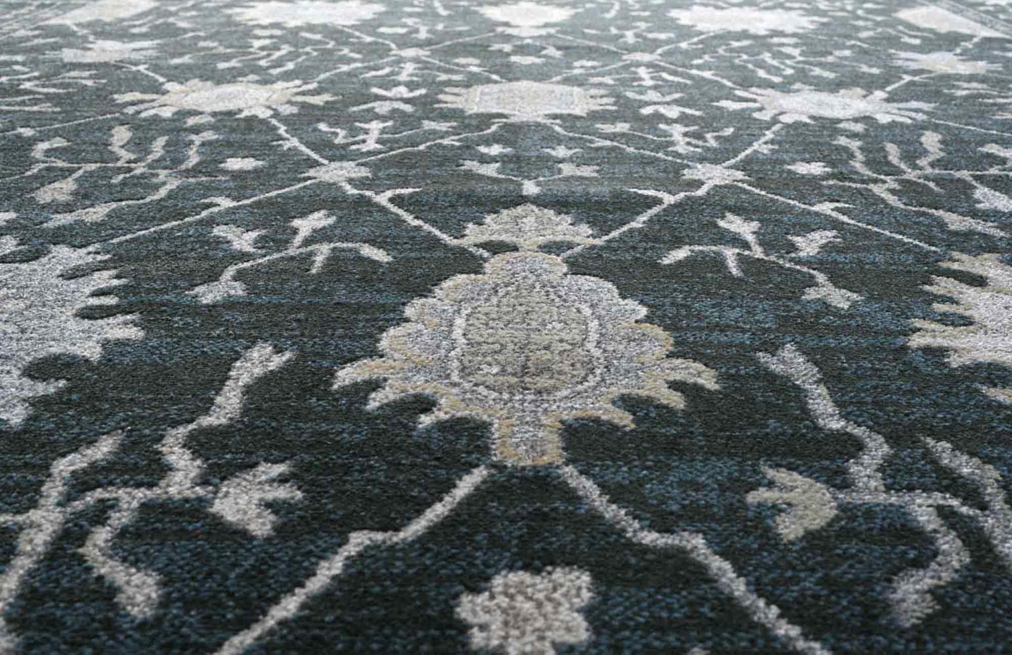 Paprika Faded Floral Charcoal Rug