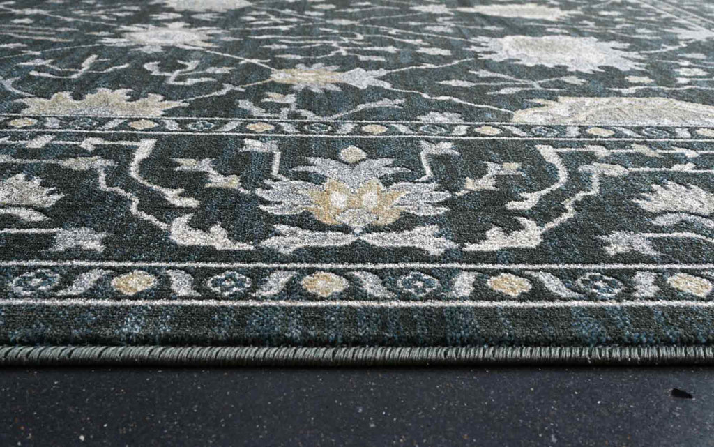 Paprika Faded Floral Charcoal Rug