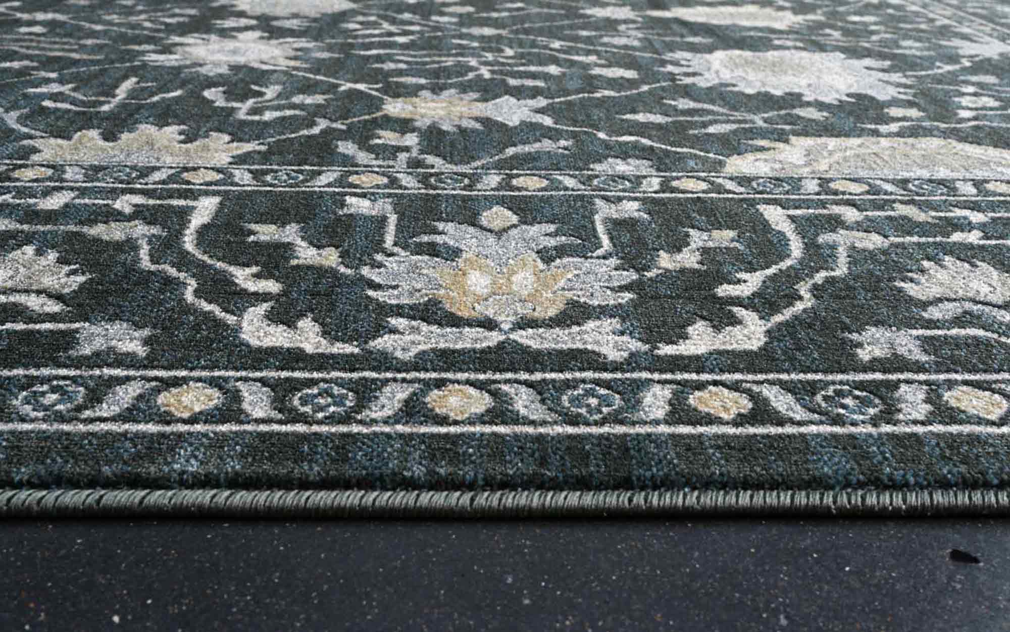 Paprika Faded Floral Charcoal Rug
