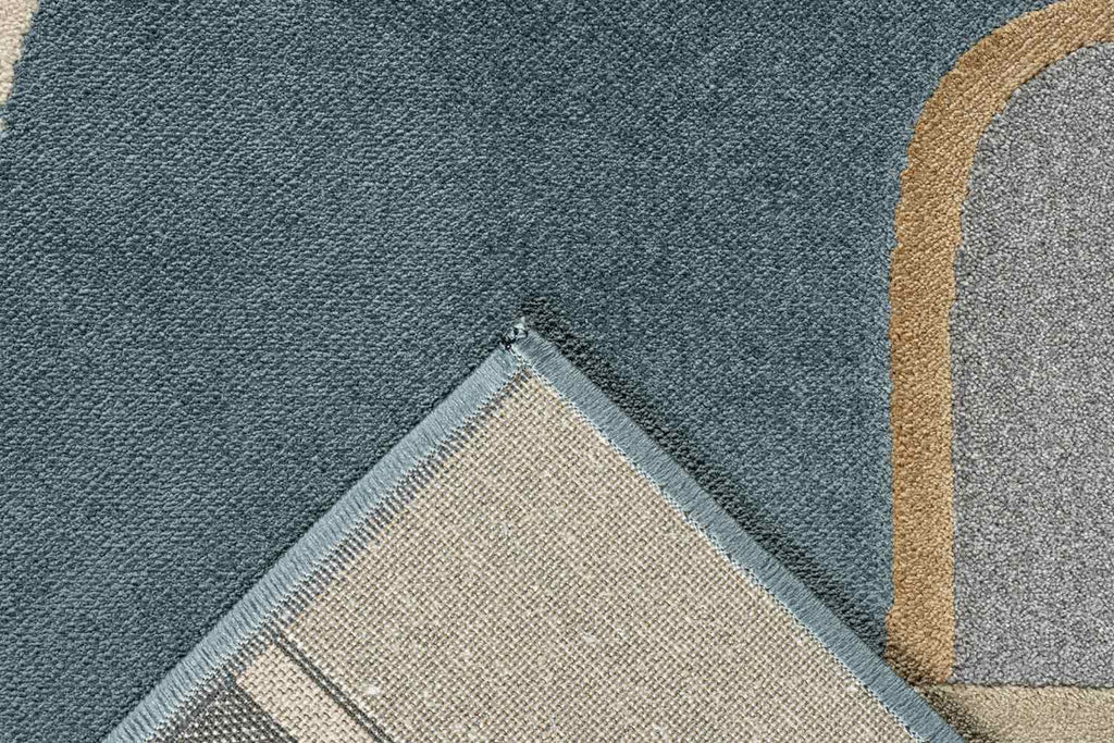 Paprika Retro Geo Blue Rug
