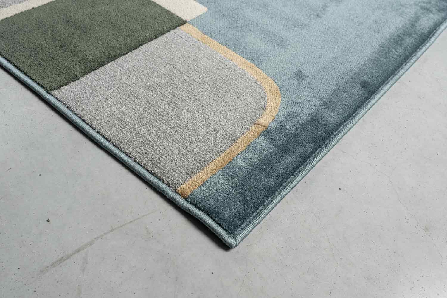 Paprika Retro Geo Blue Rug