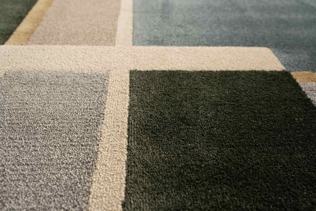 Paprika Retro Geo Blue Rug