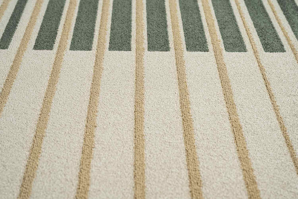 Paprika Fine Stripe Cream Rug