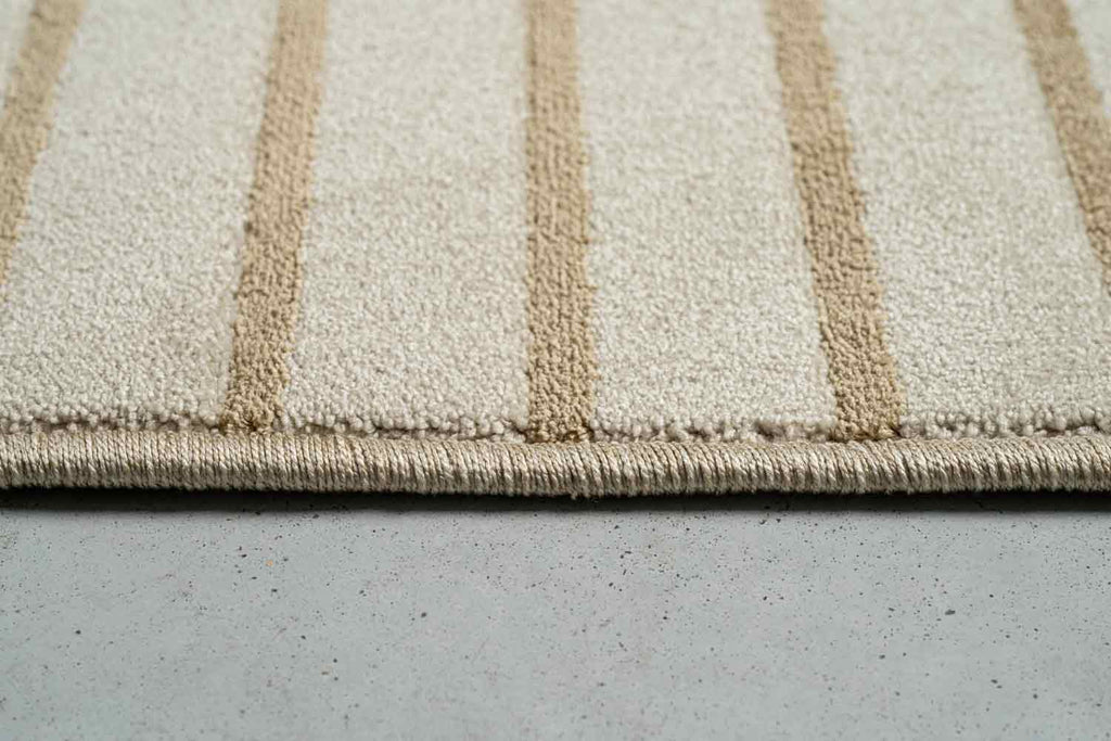 Paprika Fine Stripe Cream Rug