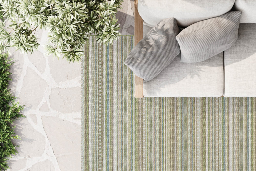 Brighton Deckchair Stripe Green Rug
