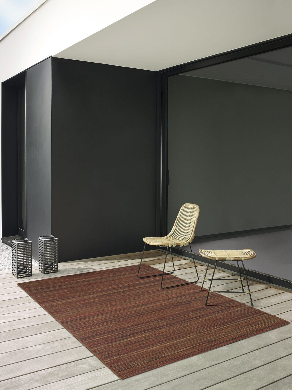 Brighton Marled Stripe Rust Rug