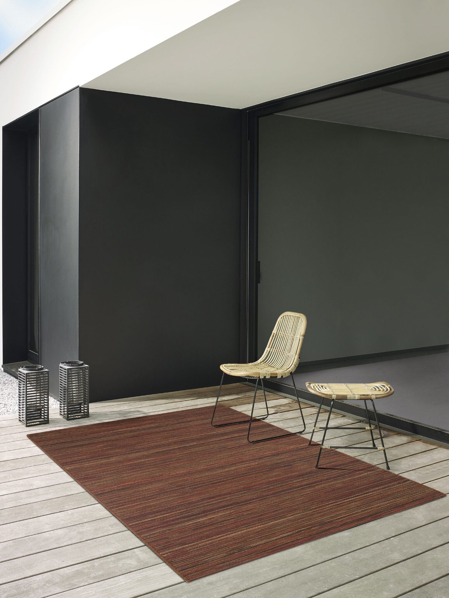 Brighton Marled Stripe Rust Rug