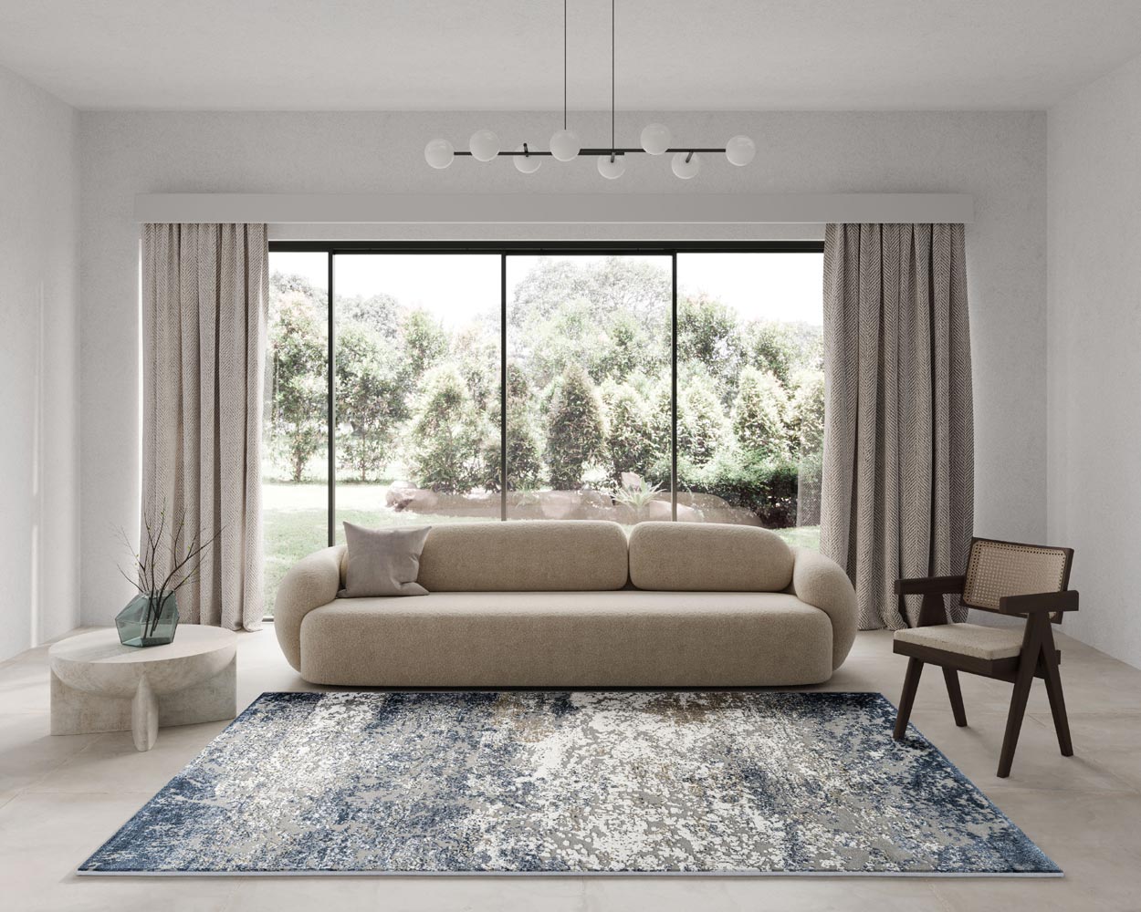 Canyon Eroded Plain Blue Rug