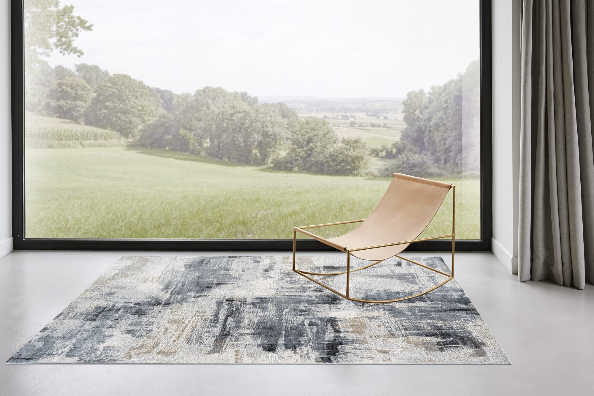 Canyon Brushed Patch Lt.Grey Rug