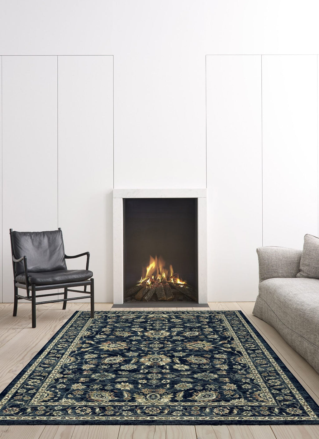 Da Vinci Isfahan Floral Navy Rug