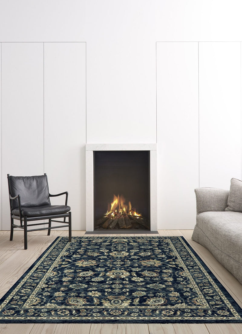 Da Vinci Isfahan Floral Navy Rug