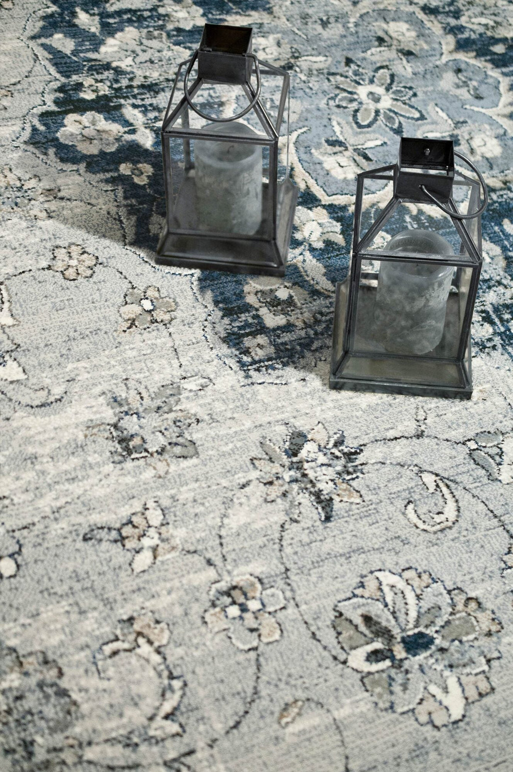 Da Vinci Kerman Medallion Blue Rug