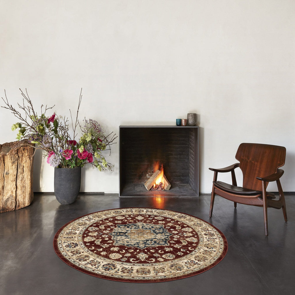 Da Vinci Kerman Medallion Red Rug
