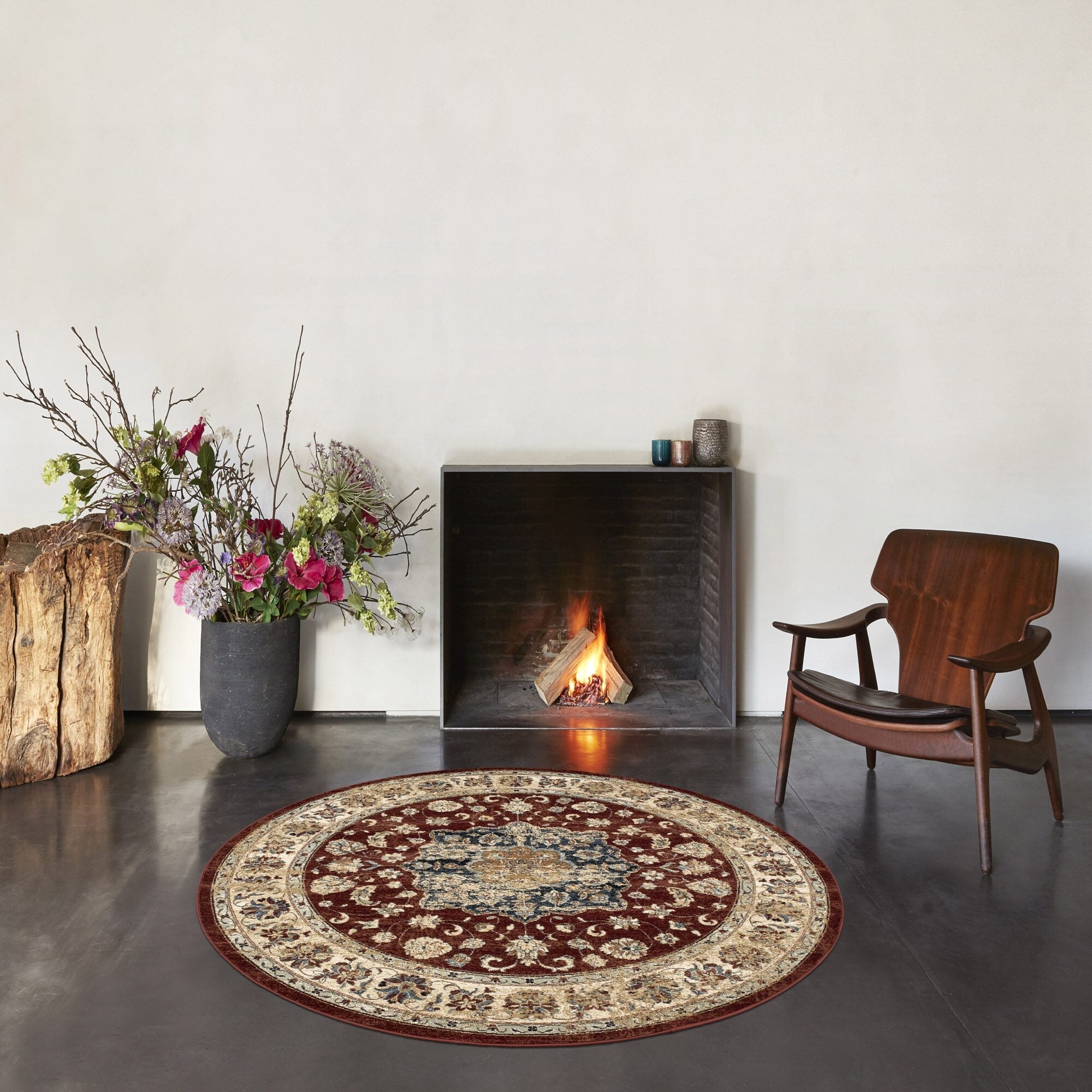 Da Vinci Kerman Medallion Red Rug