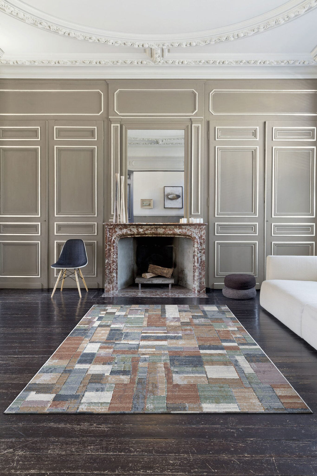 Galleria Mosaic Patch Blue grey Rug