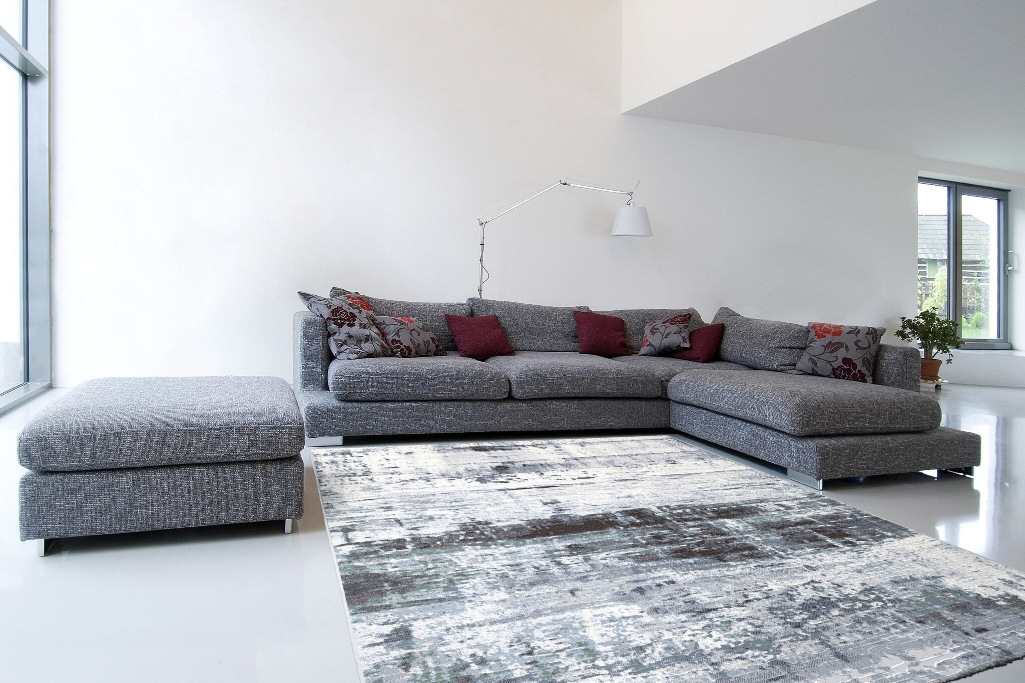 Galleria Weathered Stripe Grey Rug