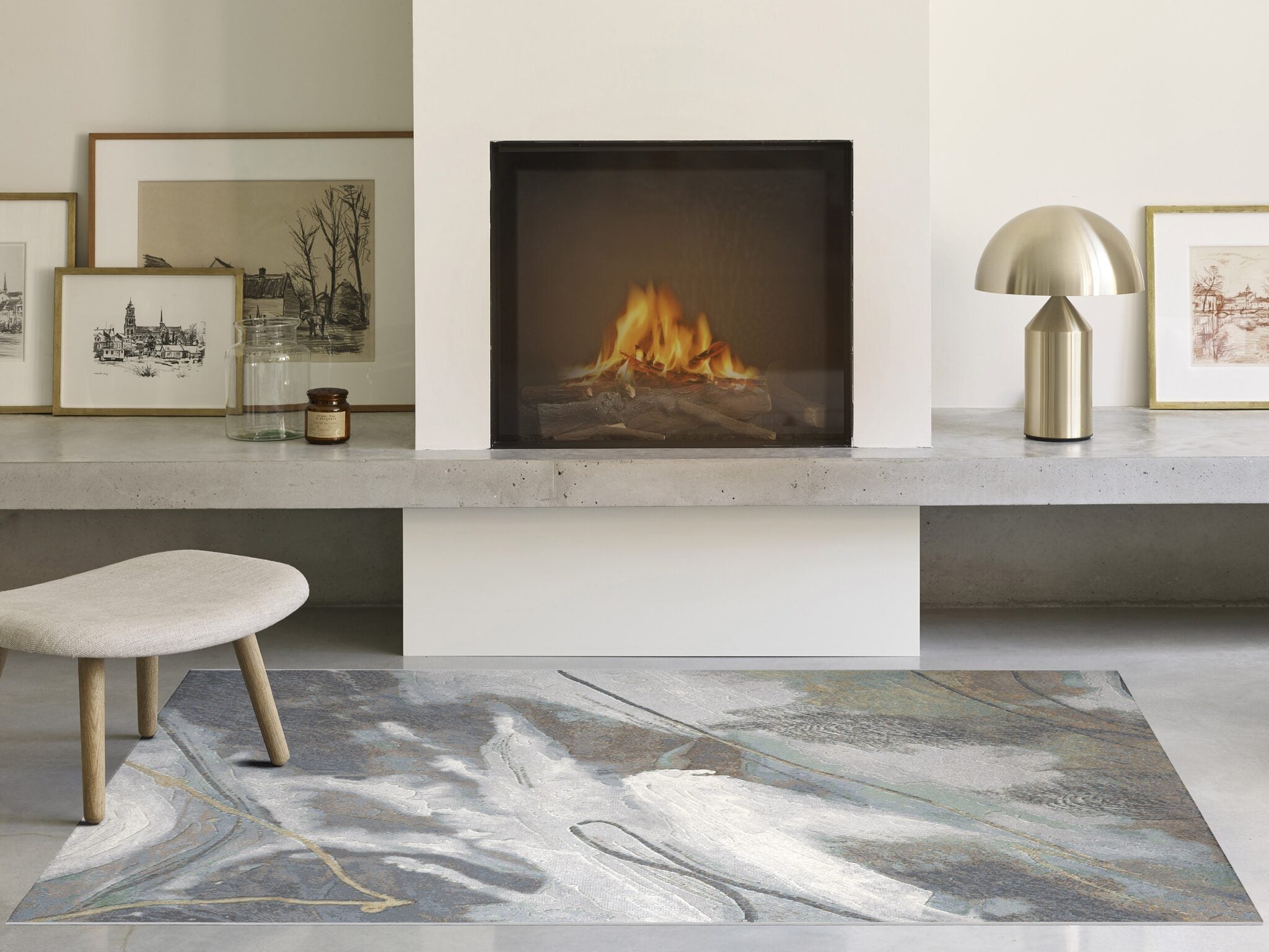 Galleria Liquid Marble Slate Rug