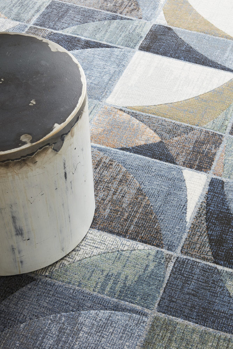 Galleria Arc Geometric Blue Rug