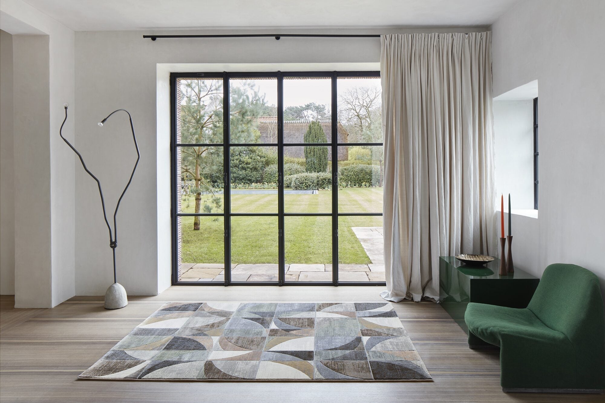 Galleria Arc Geometric Blue Rug