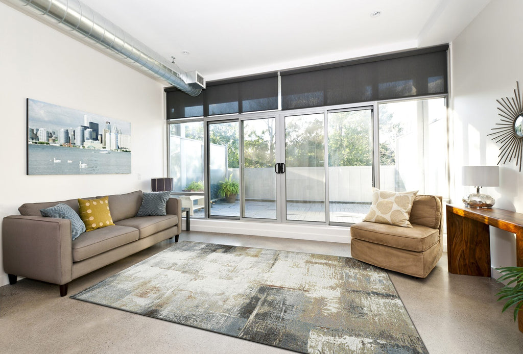 Galleria Distressed Canvas Blue Rug