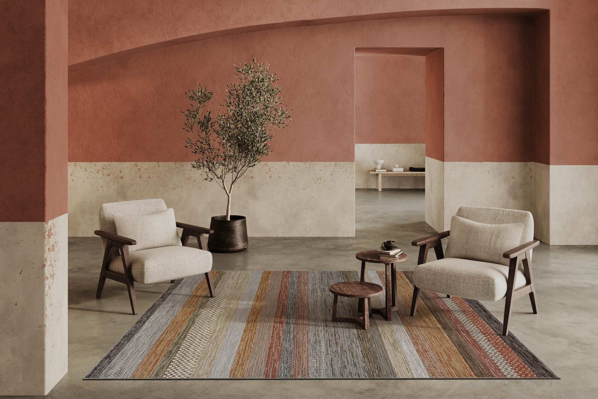 Galleria Berber Stripe Terracotta Rug