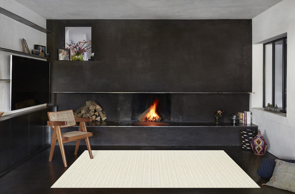 High Line Trellis Stripe Beige Rug