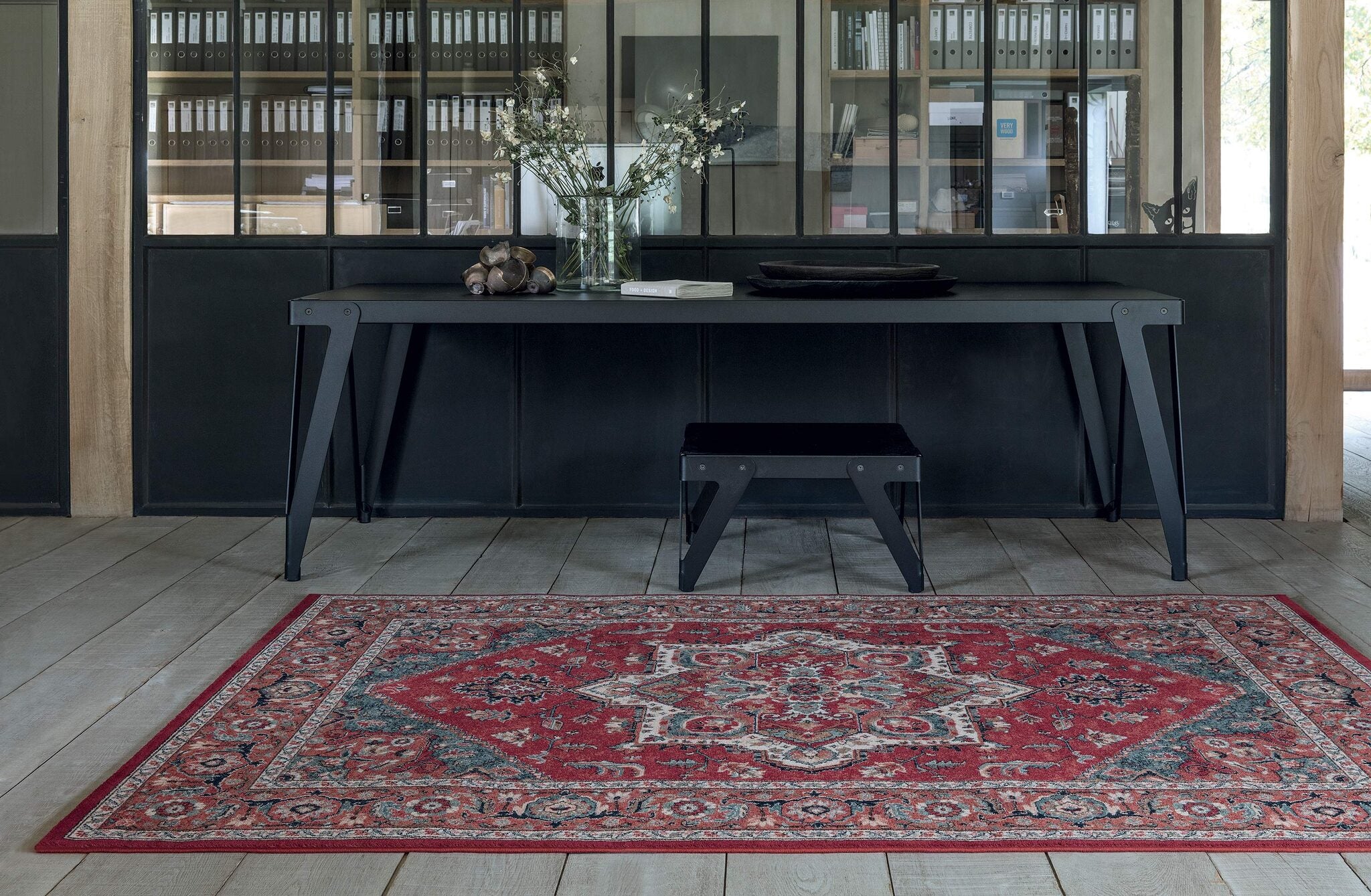 Kashqai Heriz Medallion Red Rug