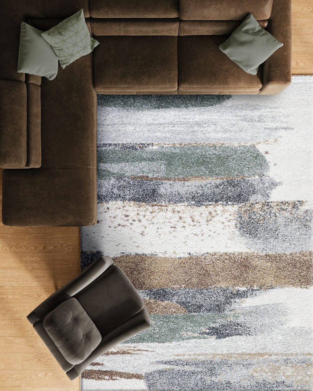 Mehari Coastal Abstract Green Rug