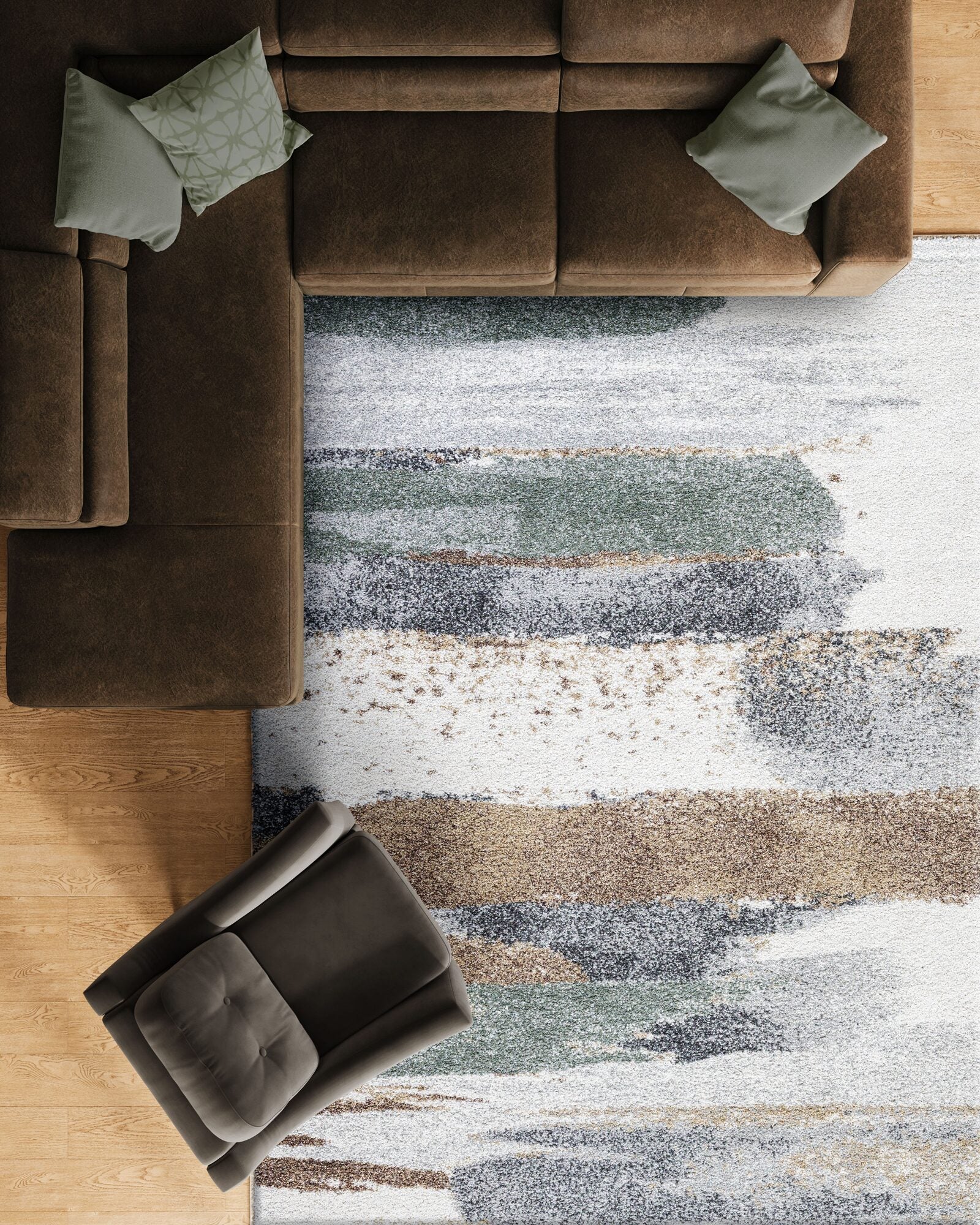 Mehari Coastal Abstract Green Rug