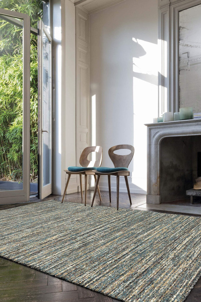 Mehari Heathered Plain Blue Rug