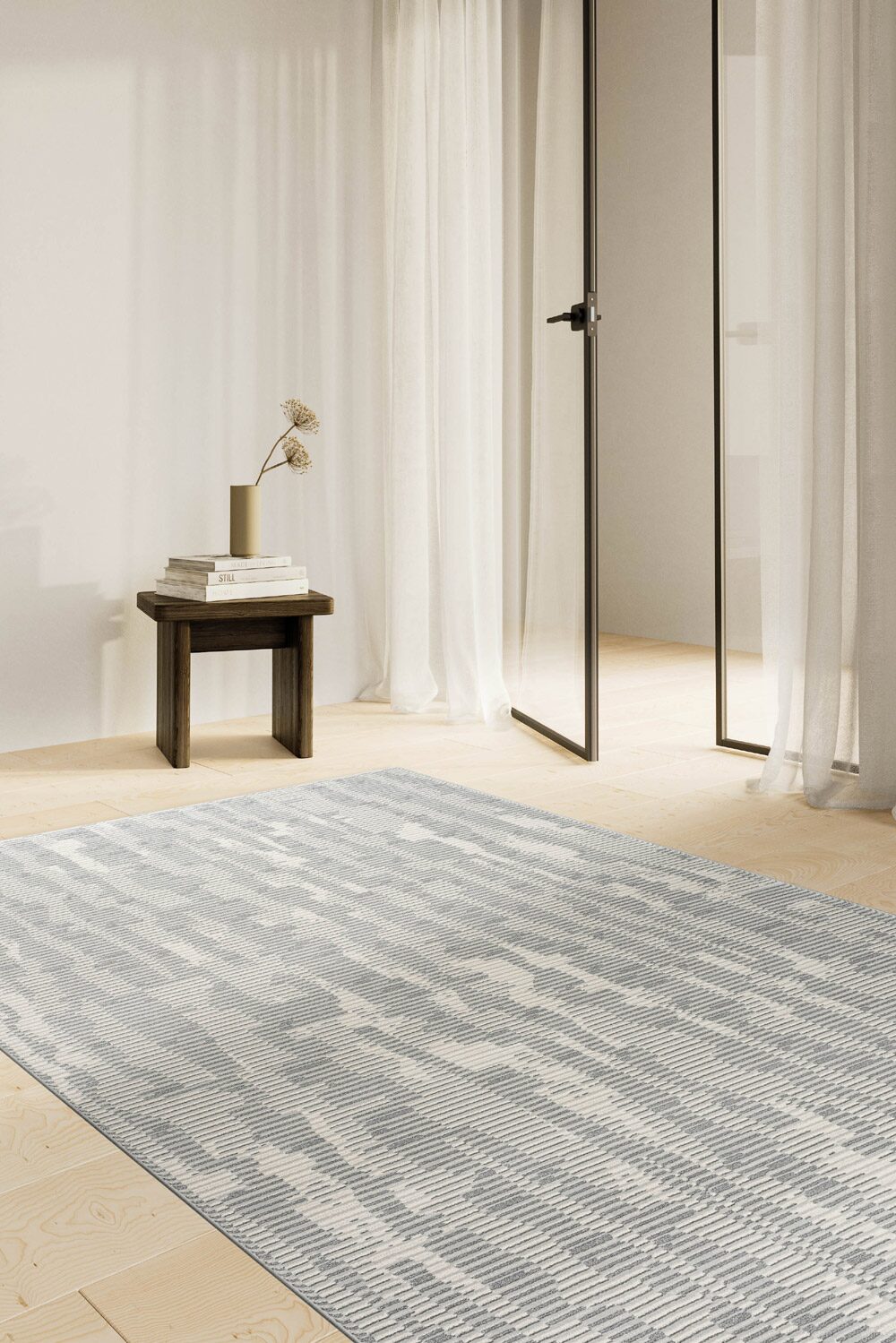 Oslo Birch Abstract Grey Rug