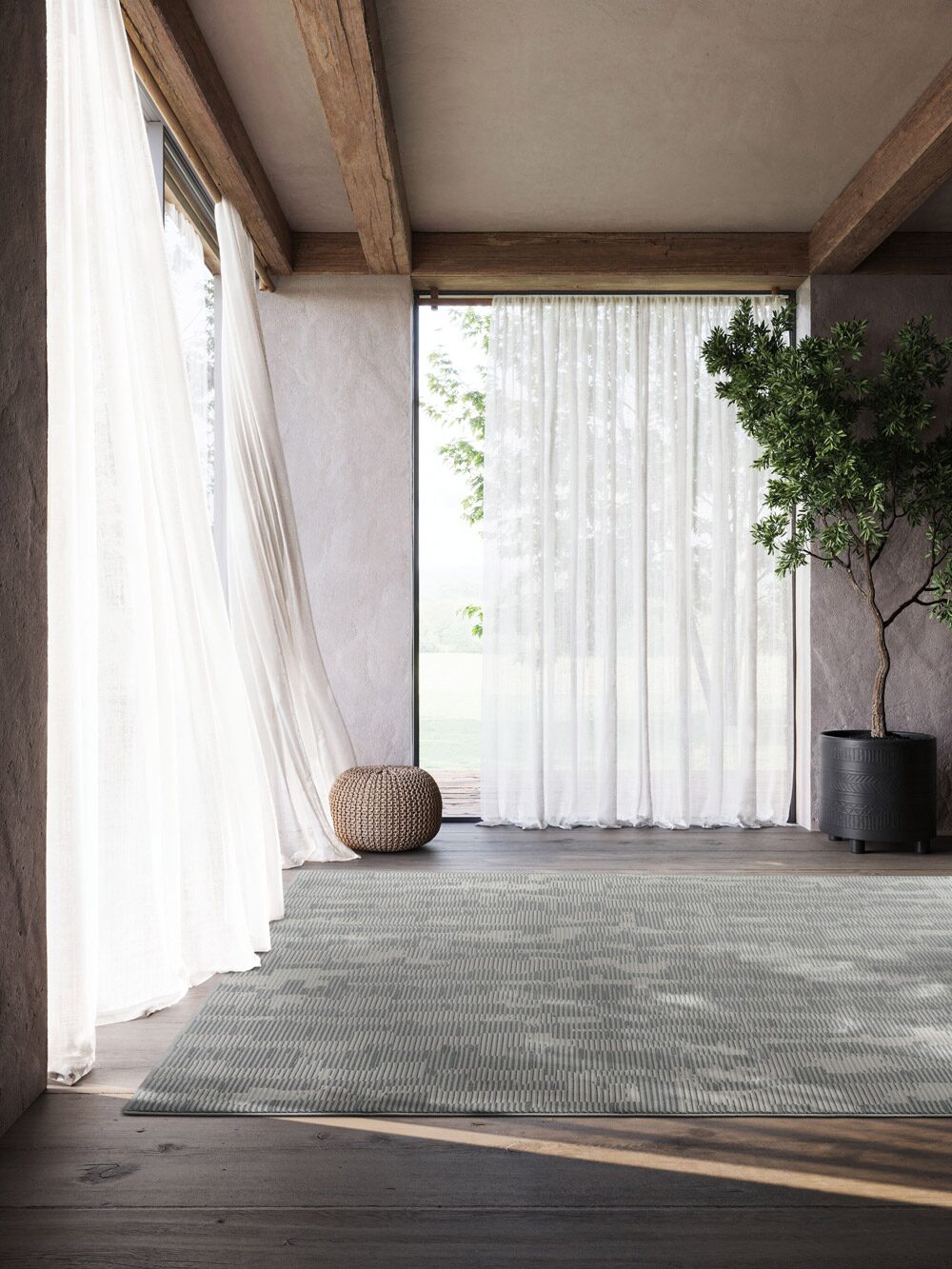 Oslo Birch Abstract Grey Rug
