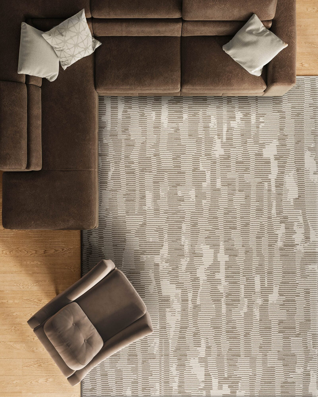 Oslo Birch Abstract Beige Rug