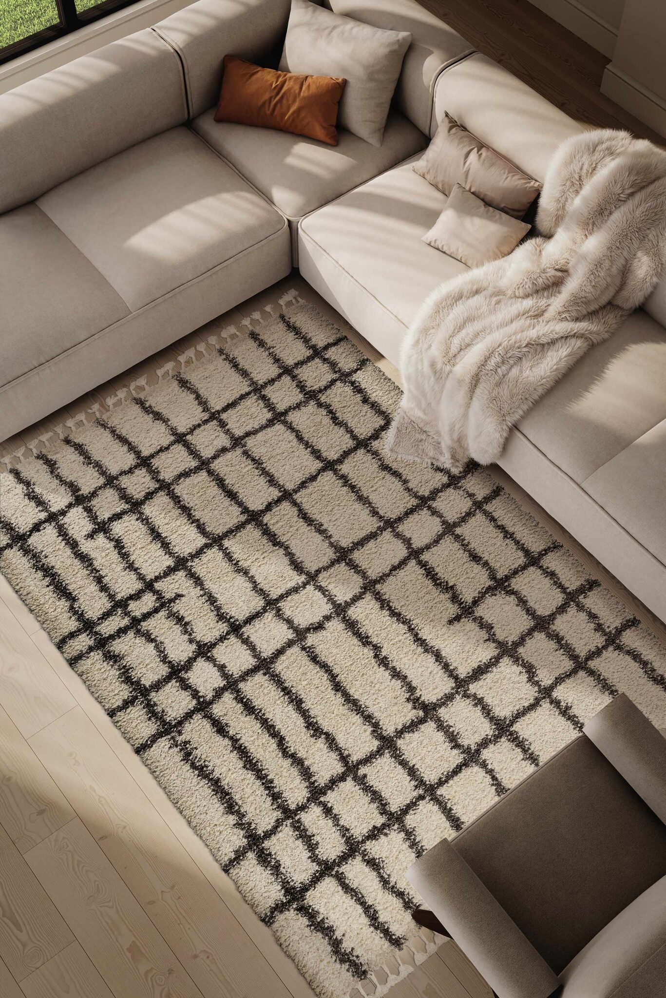 Twilight Berber Grid Green Rug